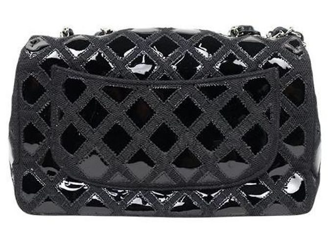 Chanel Borsa a tracolla matelassé CC in vernice nera Nero - vista 3