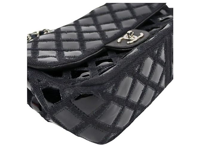 Chanel Borsa a tracolla matelassé CC in vernice nera Nero - vista 5