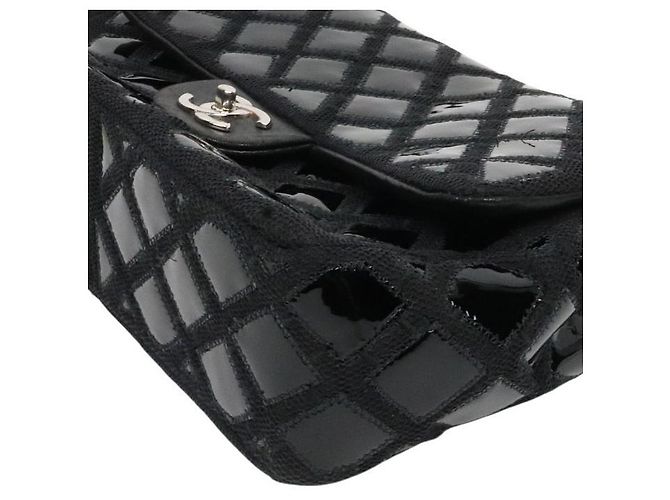 Chanel Borsa a tracolla matelassé CC in vernice nera Nero - vista 6