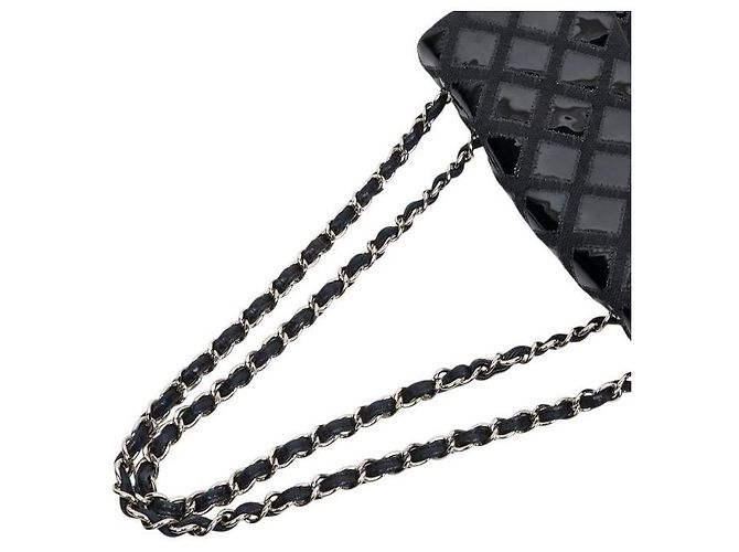 Chanel Borsa a tracolla matelassé CC in vernice nera Nero - vista 7