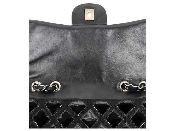 Chanel Borsa a tracolla matelassé CC in vernice nera Nero - vista 8