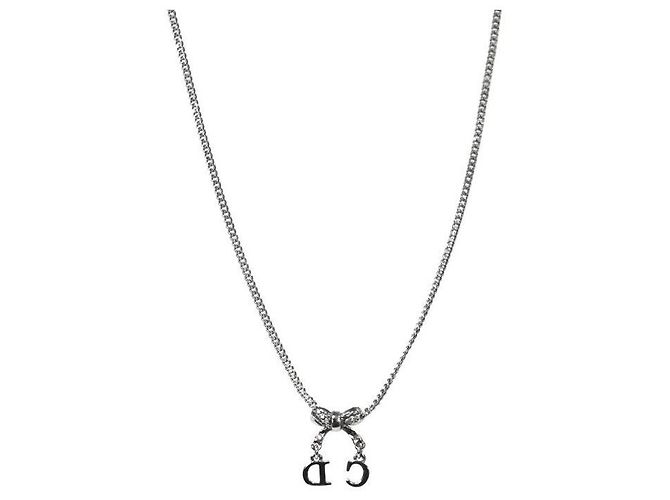 Dior Collana CD Ribbon in Zirconia Argentata - vista 2