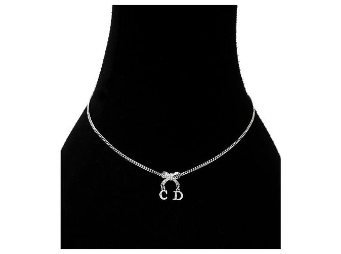 Dior Collana CD Ribbon in Zirconia Argentata - vista 5