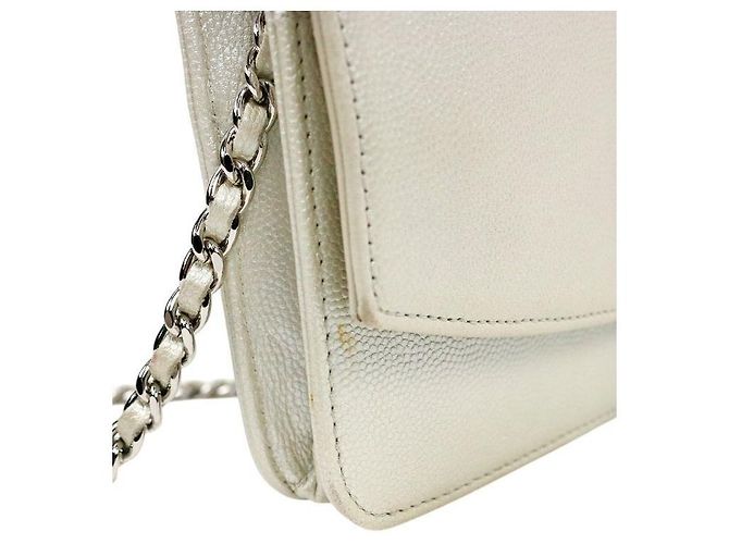 Chanel Silver WOC Chain Crossbody Bag Silvery - view 7