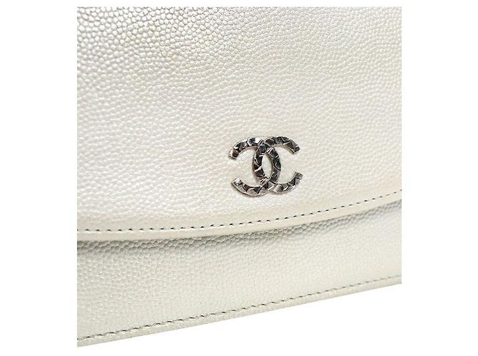 Chanel Silver WOC Chain Crossbody Bag Silvery - view 8