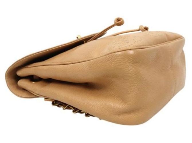 Chanel Triple CC Rucksack in beigem Kaviar-Leder Braun - Ansicht 10