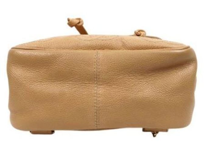 Chanel Triple CC Rucksack in beigem Kaviar-Leder Braun - Ansicht 4