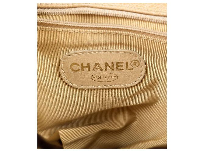 Chanel Triple CC Rucksack in beigem Kaviar-Leder Braun - Ansicht 5
