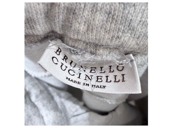 Brunello Cucinelli Cotton Gray Banded Training Pants Brown - view 6