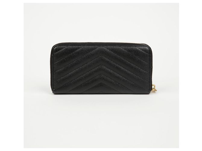Saint Laurent Portafoglio Zip Monogram Matelassé da Donna Nero - vista 3
