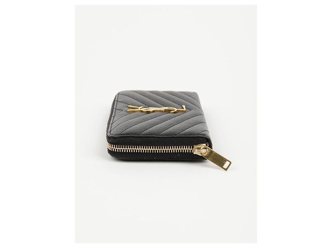 Saint Laurent Portafoglio Zip Monogram Matelassé da Donna Nero - vista 4