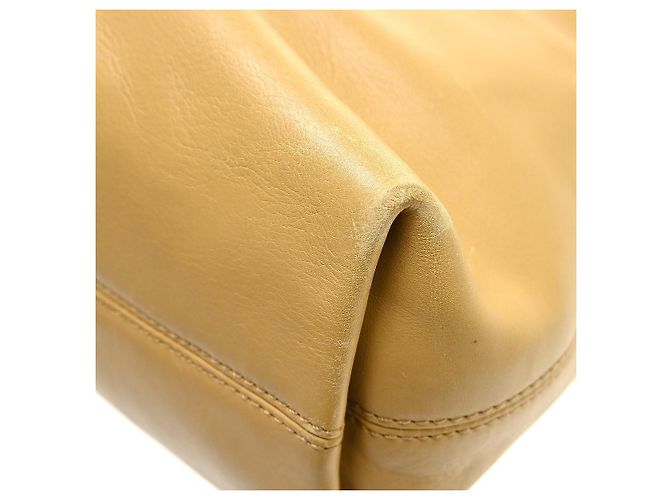 Chanel Vintage CC Logo Tote aus Leder Small Beige - Ansicht 7