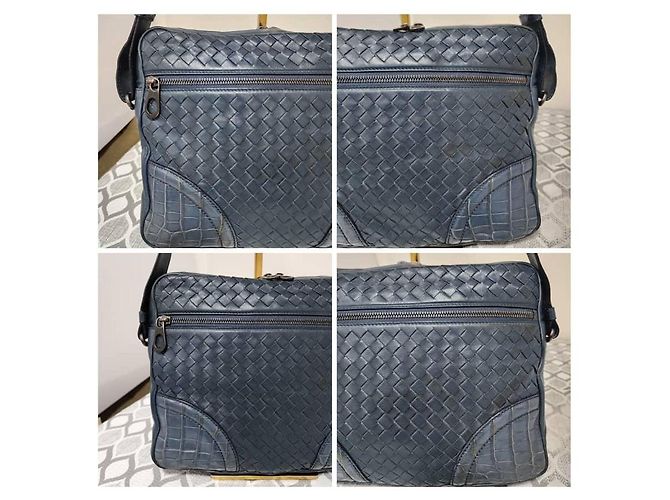 Borsa a tracolla Bottega Veneta Intrecciato Blu Navy - vista 10