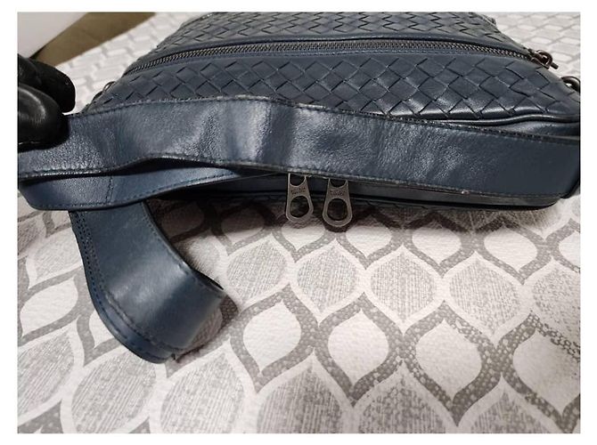 Borsa a tracolla Bottega Veneta Intrecciato Blu Navy - vista 11