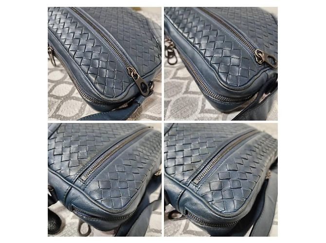 Borsa a tracolla Bottega Veneta Intrecciato Blu Navy - vista 12