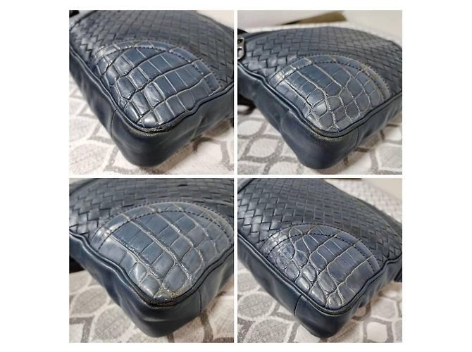 Borsa a tracolla Bottega Veneta Intrecciato Blu Navy - vista 14