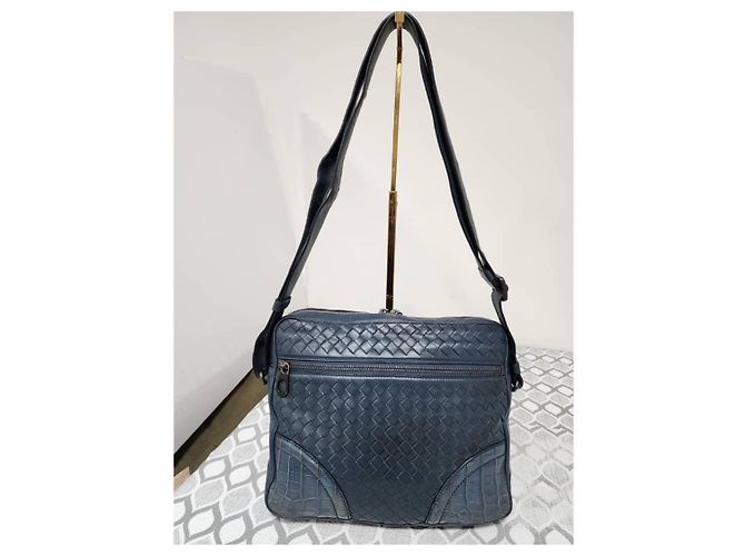 Borsa a tracolla Bottega Veneta Intrecciato Blu Navy - vista 17