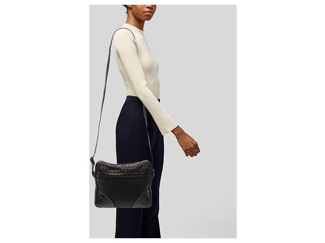 Borsa a tracolla Bottega Veneta Intrecciato Blu Navy - vista 18