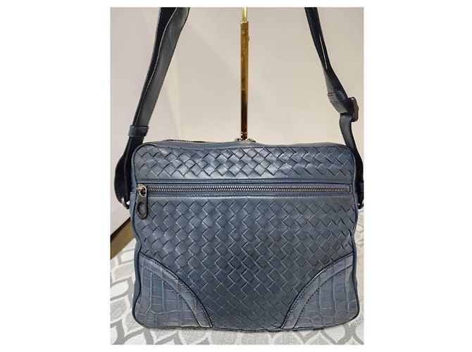 Borsa a tracolla Bottega Veneta Intrecciato Blu Navy - vista 6