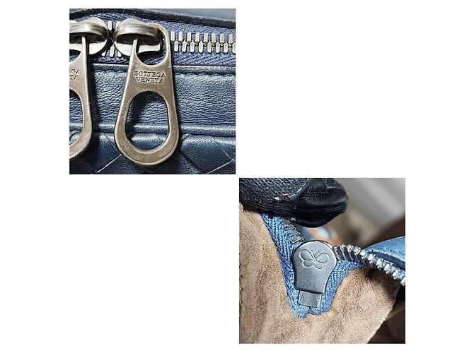 Borsa a tracolla Bottega Veneta Intrecciato Blu Navy - vista 7