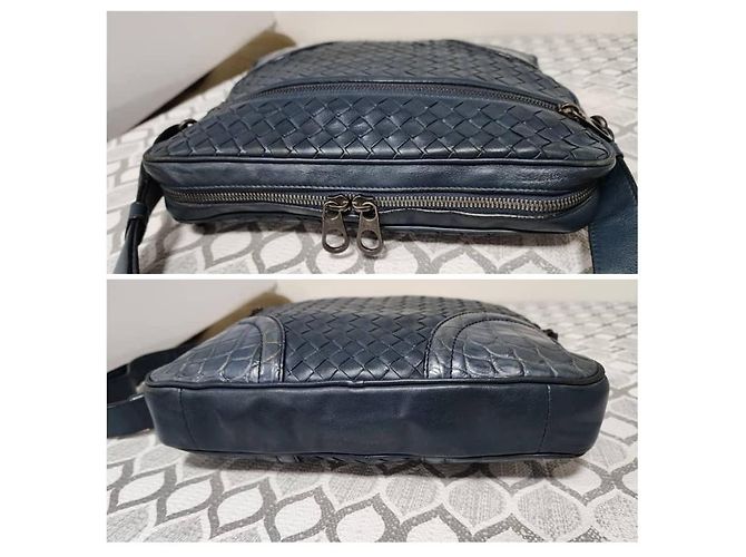 Borsa a tracolla Bottega Veneta Intrecciato Blu Navy - vista 9