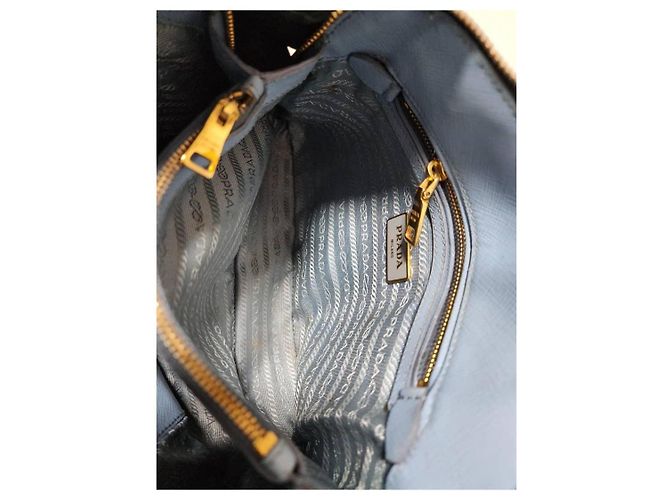 Borsa Promenade Tote Small in pelle Saffiano Lux PRADA Blu Blu chiaro - vista 13