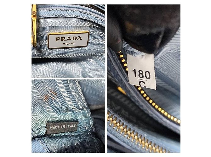 Borsa Promenade Tote Small in pelle Saffiano Lux PRADA Blu Blu chiaro - vista 2