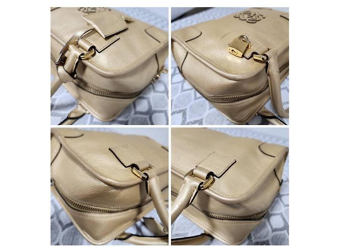 Borsa a tracolla Amazona 36 in pelle di capra metallizzata LOEWE Gold D'oro - vista 11