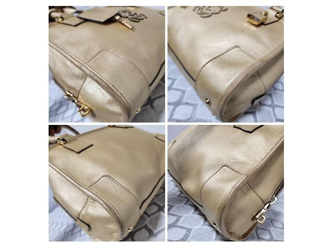 Borsa a tracolla Amazona 36 in pelle di capra metallizzata LOEWE Gold D'oro - vista 13