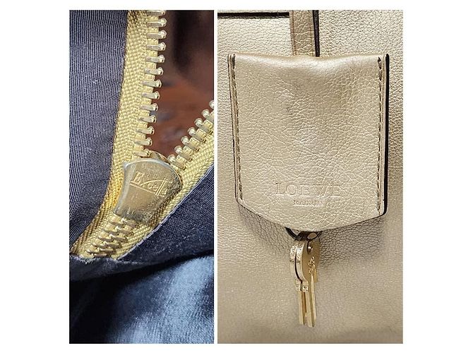 Borsa a tracolla Amazona 36 in pelle di capra metallizzata LOEWE Gold D'oro - vista 8