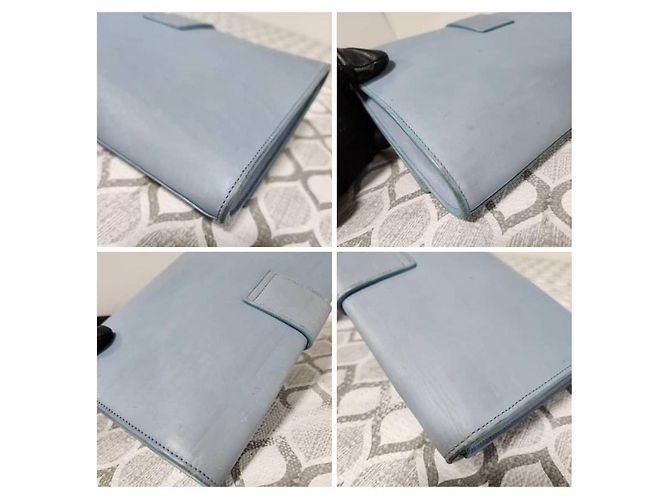 Borsa a pochette YVES SAINT LAURENT Ligne Y in pelle di vitello Blu - vista 12