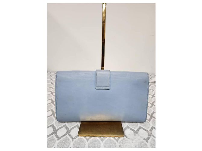 Borsa a pochette YVES SAINT LAURENT Ligne Y in pelle di vitello Blu - vista 3