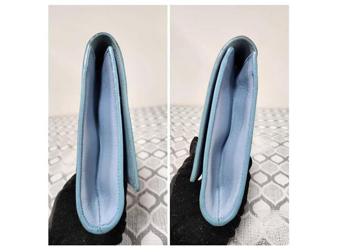 Borsa a pochette YVES SAINT LAURENT Ligne Y in pelle di vitello Blu - vista 6