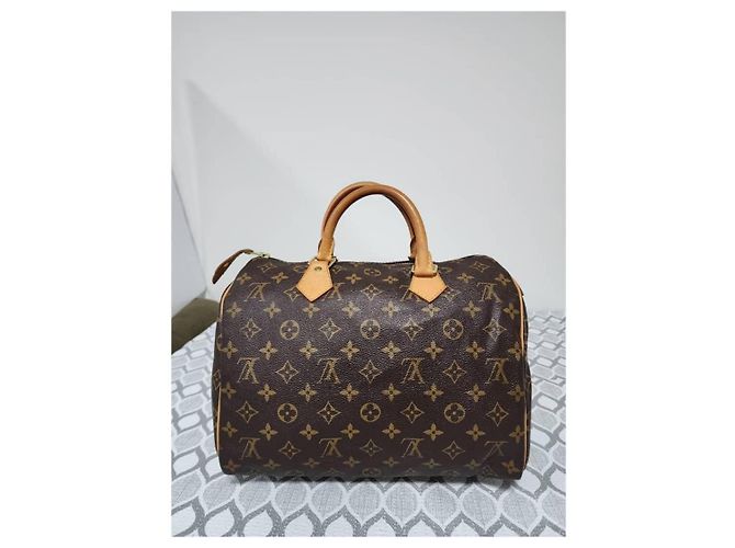 LOUIS VUITTON Monogram Speedy 30 Brown/Beige Marrone - vista 3