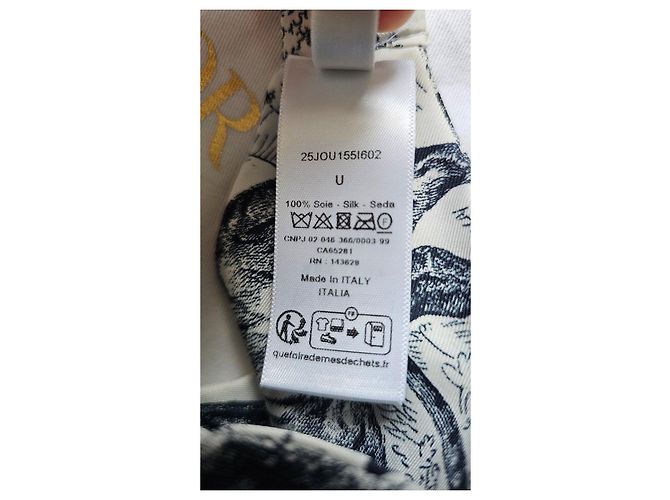 Dior Fascia in seta Toile de Jouy Bianco Blu scuro - vista 3