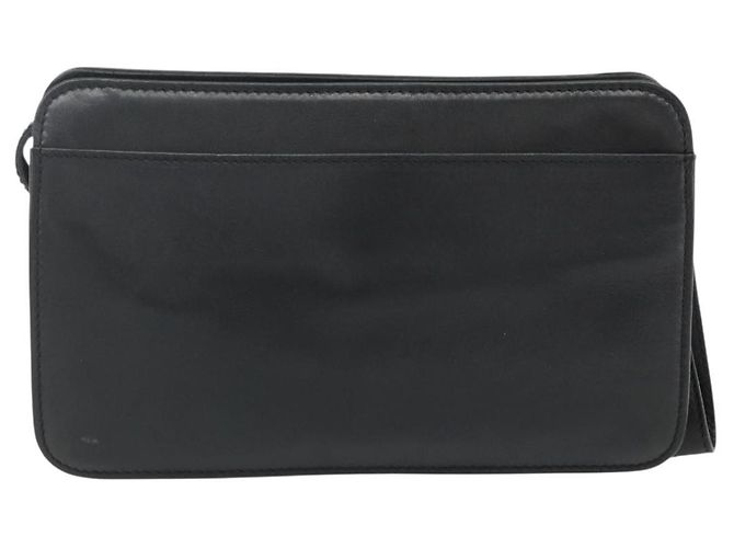 Céline Celine Zip Clutch aus Leder Oversized Schwarz - Ansicht 2
