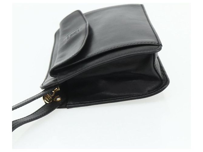 Céline Celine Zip Clutch aus Leder Oversized Schwarz - Ansicht 3