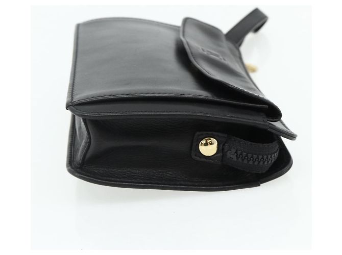Céline Celine Zip Clutch aus Leder Oversized Schwarz - Ansicht 4