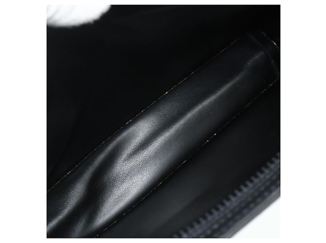 Céline Celine Zip Clutch aus Leder Oversized Schwarz - Ansicht 5