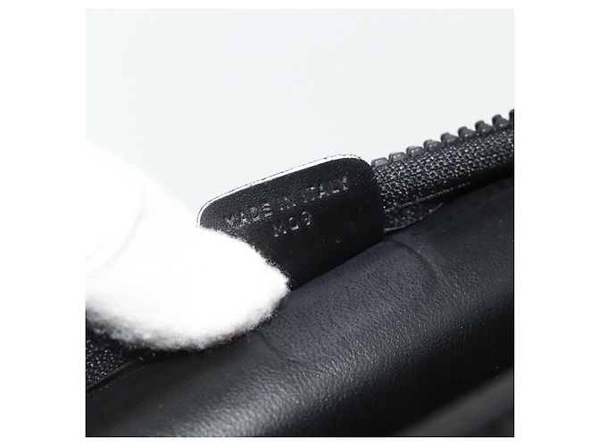 Céline Celine Zip Clutch aus Leder Oversized Schwarz - Ansicht 6
