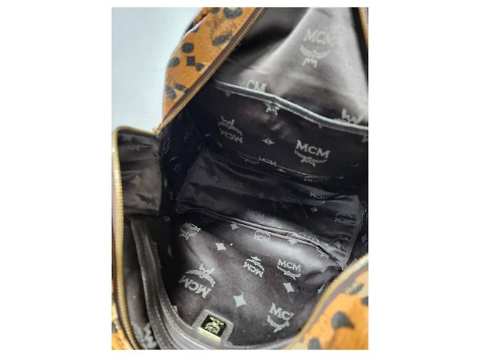 MCM Leopard Print Leather Backpack Brown/Black - view 13