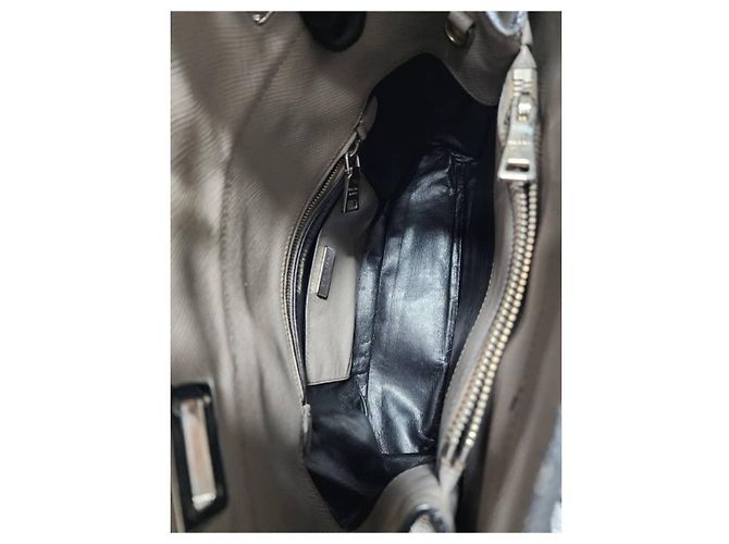 Prada Borsa Twin Tote in pelle Saffiano grigia Grigio - vista 15