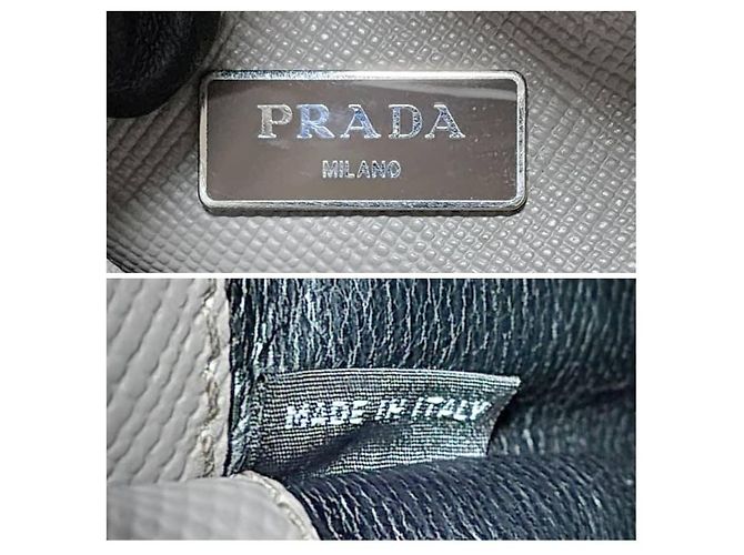 Prada Borsa Twin Tote in pelle Saffiano grigia Grigio - vista 2