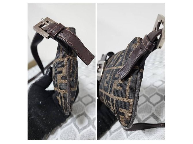 Borsa a tracolla Fendi Zucca Marrone - vista 11