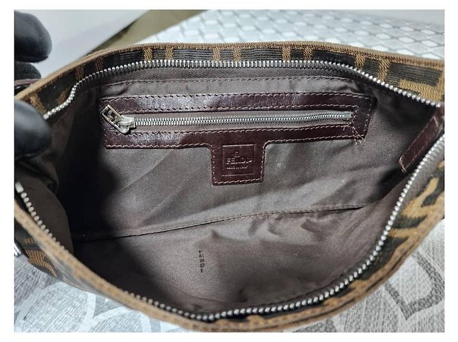 Borsa a tracolla Fendi Zucca Marrone - vista 12