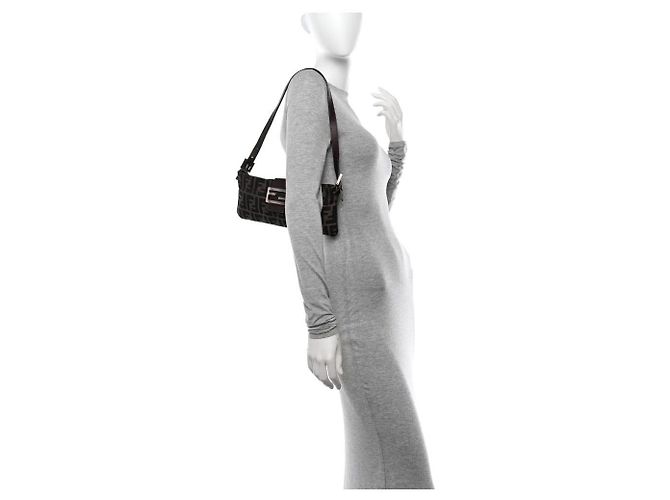 Borsa a tracolla Fendi Zucca Marrone - vista 13