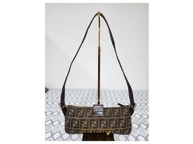 Borsa a tracolla Fendi Zucca Marrone - vista 3