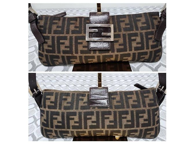 Borsa a tracolla Fendi Zucca Marrone - vista 8