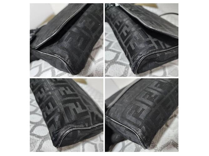 Borsa a tracolla Fendi Zucchino FF Nera Nero - vista 12