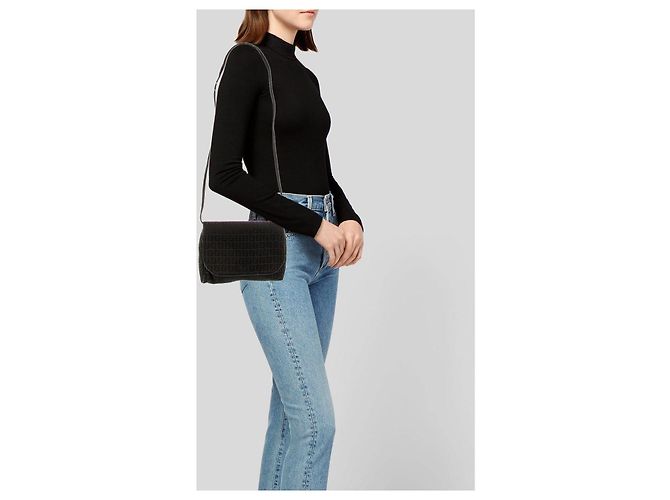 Borsa a tracolla Fendi Zucchino FF Nera Nero - vista 14